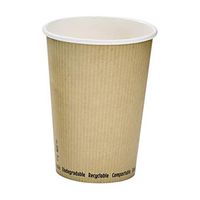 Compostable Paper Soup Cup (Case of 500), PacknWood - Kraft Brown Soup Bowls (32 oz, 5.6" x 4.5") 210PLAS32