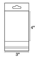 888 Display® - 200 Bags of Ultra Clear Treat, Bakery, Candle, soap, Cookie Bags w/Adhesive Seal (3"x4" - 200 Count, Ultra Clear w/White Hanging Header)