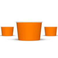 8 oz Paper Ice Cream Cups - 1,000 / Case (Orange)
