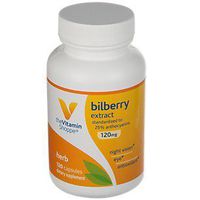 The Vitamin Shoppe Bilberry Extract 120MG, Antioxidant That Promotes Eye, Vision Blood Circulation Health, Standardized to 25 Anthocyanins (120 Capsules)