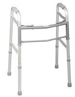 Medline MDS86410J4 Standard 2-Button Folding Walkers without Wheels, Junior (Pack of 4)