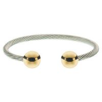 Magnetic Cable Cord Cuff Bracelet Silver and Gold