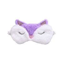 Cute Cartoon Novelty Animal Cartoon Purple Fox Mask for Sleeping Sleep Mask Sleping Mask Blindfold Eye Cover for Women Kids Adult Girls Boys