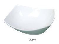 Yanco ML-608 Rectangular Bowl, 21 oz Capacity, 8" Length x 6" Width, , Porcelain, Super White, Pack of 24