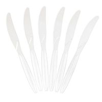 JAM PAPER Big Party Pack of Premium Plastic Knives - Clear - 100 Disposable Knives/Box