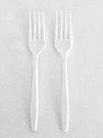 Disposable HEAVY WEIGHT Polypropylene PLASTIC Cutlery 6.75" FORK White in bulk (case of 1000 ct) BPA Free Heavy Duty by YoshiKawa