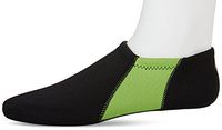 NuFoot Booties Men's Shoes, Best Foldable & Flexible Footwear, Fold and Go Travel Shoes, Yoga Socks, Indoor Shoes, Slippers, Black with Green Stripes, Large