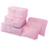 Bluelans 6Pcs/Set Travel Waterproof Clothing Sorting Bag Packing Cube Luggage Organizer for Jacket, Shirt, Sweater, Suit by allhom. Pink
