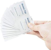 Overvl 300pcs Disposable Alcohol Prep Pads Alcohol Wipes Pads Disposable Alcohol Prep Wipes Individual Package Portable Nail Cleanser Cloth for Nail Art Cell Phone Dinnerware