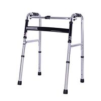 PIWYHOW Standard Walker for Disabled, Portable Foldable Aluminum Height Adjustable Elderly Rehabilitation Products, 5 Inches Wheels Lightweight Medical Instruments, Silver