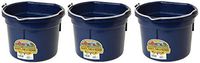 LITTLE GIANT Flat-Back Dura-Flex Plastic Bucket, 8-Quart, Navy Blue (Thrее Рack)