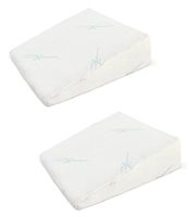 Xtreme Comforts 7" Memory Foam Bed Wedge Pillow, Hypoallergenic Breathable, Washable Bamboo Cover, Elevated Support Cushion, Acid Reflux, Lower Back Pain, Heartburn, Snoring (2 Pack)