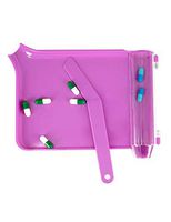 Left Hand Pill Counter Tray with Spatula (Purple)