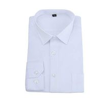 LinqiudD 2019 New Men's Solid Color Twill Long Sleeve Business Formal Shirts Clothing Blouse (White,37)