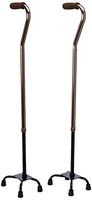 Medline MDS86222BRZ Aluminum Quad Canes with Small Base and Foam Handles, Bronze (Pack of 2)