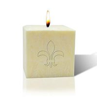 Carved Solutions Pure Aromatherapy Eco-Luxury Palm 4 Inch Candle Gift for Housewarming or Wedding (Fleur de lis)