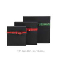 KALI WORLD Luxury Black Gift Box Set With Assorted Ribbon, Rigid Present Packaging Paper Boxes with Lids (Small/Medium/Large Size, 3pcs)