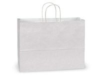 White Kraft Shopping Bags - Vogue White Kraft Paper Bags Mini Pk 16x6x12-1/2" (4 Packs; 25 Bags Per Pack) - WRAPS-MP3WH