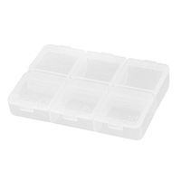 uxcell Plastic Home Rectangle 6 Compartments Medicine Pill Holder Storage Box Case Clear
