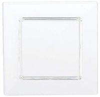 Amscan 438900.86 Tableware Square Plastic Plates, 40 pcs -3 in (7.62cm), Clear