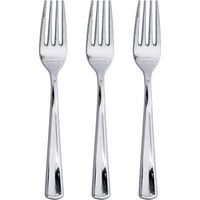 Club Pack Metallic Silver plastic Forks, Box of 288 Pieces