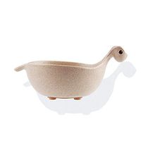 JAMOR Wheat Fiber Food Bowl Dinosaur Shape Children's Food Bowl Wheat Straw Tableware Children's Fruit Plate Dinosaur Food Bowl Cutlery Set (320ML Food Supplement Bowl, Khaki)