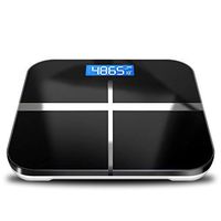 DEI QI Bathroom Scale Body Weight Scale Glass Smart Electronic Digital Scale Weight Balance Bariatric LCD Display 180KG (Color : Black)
