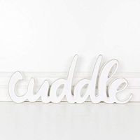 19" X 7.5" X 1" Wood Cutout (Cuddle), White – 70402