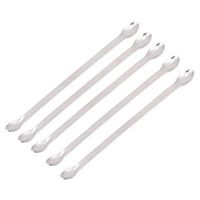 Healifty 5Pcs 20cm Micro Lab Scoop Spoon Stainless Steel Double-headed Laboratory Micro Reagent Spoons Ladles