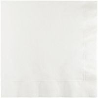 Creative Converting Table Needs, Lunch Napkins, Party Supplies, White, 6.5"x 6.5", 20ct