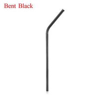 Yongrow Drinking Straws Fruit Juice Milk Filter Stainless Steel Straight Bend Anti-Scratch Metal Straw Bar Accessories(Bent,black)