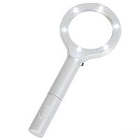 Stalwart 75-MAG1001 Magnifying Glass with LED Light, Lightweight Handheld Lighted 4X Magnifier, 8.25" x 3.4" x 0.9", Silver