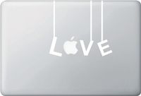 Yadda-Yadda Design Co. Love Hanging on Strings - White - (Variable Sizing Available) - MacBook or Laptop Vinyl Decal (15")