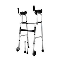 Rolling Walkers Walker Elderly Disabled Aluminum Alloy Auxiliary Walker Walker Walking Auxiliary Anti-Skid Training Crutches (Color : Black, Size : 6052101cm)