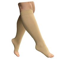 HealthyNees Open Toe 15-20 mmHg Compression Leg Circulation Extra Wide Calf Sock (Beige, 4X-Large)
