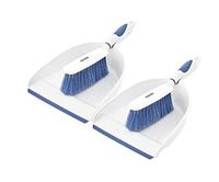 Dustpan and Brush Set (2 Pack) Hand Broom with Ergonomic Grip Handle, Rubber Edge for Easy Dirt Pickup, Durable Material to Help Keep Clean Everywhere. by Superio