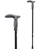 Carex Health Brands Hiking Cane Walking Stick with Dual Grip Handle for Men & Women, Black