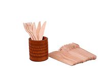 Simply Greenware Wooden Forks and Knives | 100% Natural Birchwood | 25 Count Each | Sturdy & Compostable Forks & Knives | 100% Disposable & Better than Plastic Forks and Knives !