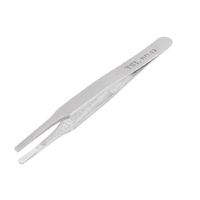Uxcell Stainless Steel 4mm Width Square Polished Tip Straight Tweezers, 120mm