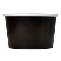 [50 Count] Black Paper Ice Cream Cups - 4 oz Small Dessert Bowls - Comes In Many Colors & Sizes! Frozen Dessert Supplies