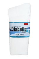 Diabetic Socks 6-PAIRS NON BINDING, GENTLE & RELAXED TOP BLACK, WHITE OR GREY (WHITE, 10-13)