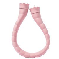 Style wei U-Shaped Silicone Hot Water Bag with Woven Cover Hand Warmers Cute Boys and Girls Warm Baby (Color : Pink)
