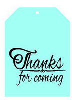 CakeSupplyShop Item#00021TGT Light Blue Thank You for Coming Bulk Gift Tags 2-1/4"x3-1/2" - 50pack