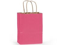 Lipstick Pink CUB Size Paper Party Gift Bags 8"x4-3/4"x10-1/2" for Wedding, Baby Shower, Birthday Party Gift Favors Choose Package Amount (100)