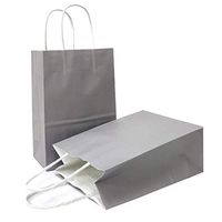 AZOWA Gift Bags Large Kraft Paper Bags with Handles (7.5 x 3.9 x 9.8 in, Grey, 12 Pcs)