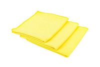 The Rag Company (3-Pack) 16 in. x 16 in. Yellow Waffle-Weave 370gsm Microfiber Detailing, Window/Glass and Drying Towels - LINT-Free, Streak-Free