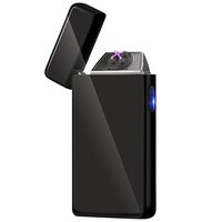 Kivors Electronic Arc Lighter USB Rechargeable Windproof Electrical Plasma Pulse X Beam Dual Arc Lighter Butane Free (Black B)