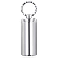 VANSU Titanium Waterproof Keychain Pill Box Case,Portable Mini Pill Holder Container for Outdoor Travel Camping