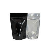 Barrier Bags Quarter Ounce #5 Black Mylar Clear Front Smell Proof Resealable Stand Up Pouches 7g 1/4 oz (100 Count)