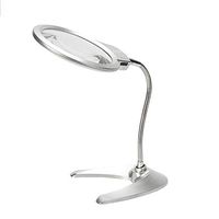 Large 5inch Desktop Magnifier with LED, 5X 10X Lens with Light for Reading, Hobby, Crafts, Model Building,360° Rotating Twist Bracket